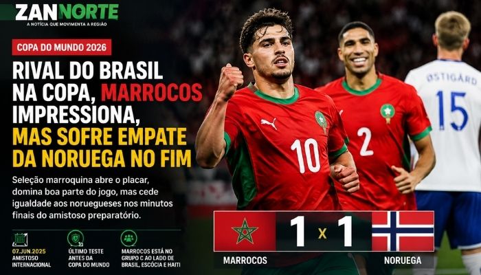 Rival do Brasil na Copa, Marrocos impressiona, mas sofre empate da Noruega no fim